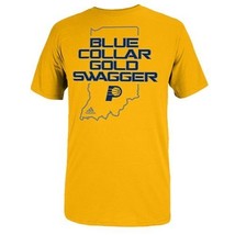 New Indiana Pacers adidas Blue Collar Gold Swag Graphic Logo Small T-Shirt - £15.53 GBP