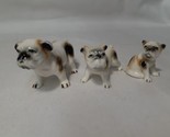 3 Vintage Bulldog Ceramic Porcelain Dog Miniature Figurine ~1.5” - $14.55