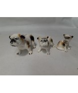 3 Vintage Bulldog Ceramic Porcelain Dog Miniature Figurine ~1.5” - £10.93 GBP