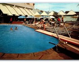 Poolside Hotel Californian Fresno California CA UNP Chrome Postcard H25 - £2.30 GBP