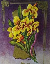 Birthday Token Postcard Yellow Lily Flowers Embossed Avery Winsch Back X236 - £5.88 GBP
