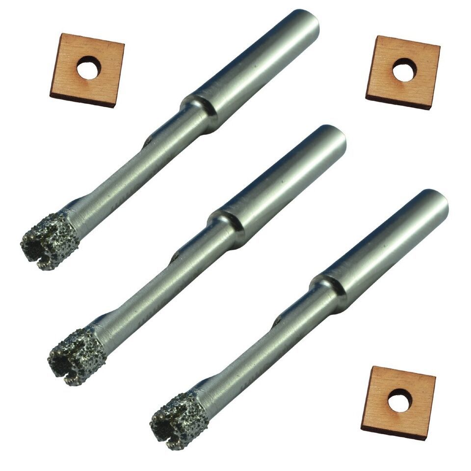 1/4 in Diamond Drill Bit x3 Porcelain Ceramic Glass Granite Stone Drill Guide - £9.48 GBP