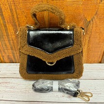 SKINNYDIP LONDON Aerin Patent Leather Mini Fluff Trim Satchel - $475.91 MXN