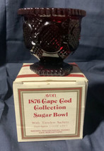 AVON 1876 Sugar Bowl Cape Cod Red Glassware New In Box Vintage Collectible - $12.47
