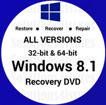 Windows 8.1 Enterprise 32 Bit Recovery Reinstall Boot Restore DVD Disc Disk - £11.93 GBP