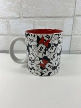  Walt Disney Minnie Mouse Bow Coffee Mug Cup Black Red White  20 oz - $22.95