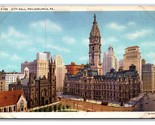 City Hall Philadelphia Pennsylvania PA UNP Linen Postcard N20 - £1.54 GBP