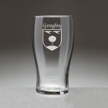 Geraghty Irish Coat of Arms Tavern Glasses - Set of 4 (Sand Etched) - £52.75 GBP