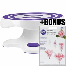 Wilton Tilt N Turn Ultra Cake Decorating Turntable +BONUS Wilton Rose Bases NEW - £73.38 GBP