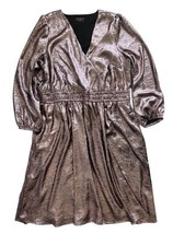 Lane Bryant Pink Black Metallic Dress 22/24 Plus Whimsigoth V Neck Vamp Y2K - $683.74 MXN