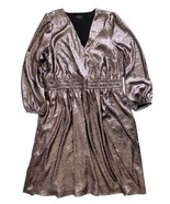 Lane Bryant Pink Black Metallic Dress 22/24 Plus Whimsigoth V Neck Vamp Y2K - $678.33 MXN