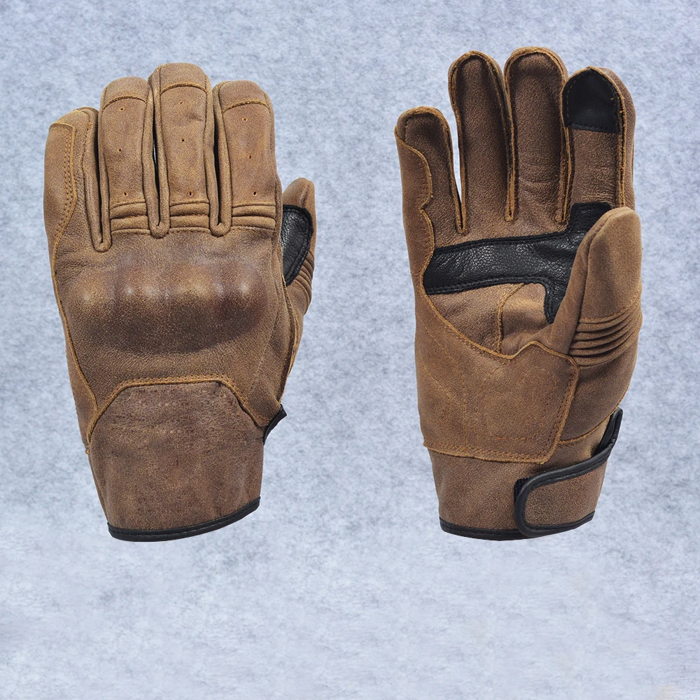 Leather Retro  Clic Gloves Motorcycle Guantes Moto Motorbike Motocross MTB Downh - £278.49 GBP