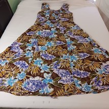 J.BS LTD Sleeveless Maxi Dress Women 18 Multicolor Floral Full Button Do... - $21.77