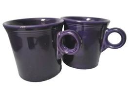 Set 2 Vintage Purple Fiesta Ring Mug Signed Homer Retired - £21.70 GBP
