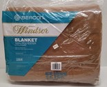 Vintage NOS Beacon Polyester Blanket Brown Made In USA 72&quot; x 90&quot; - NEW!  - $38.55