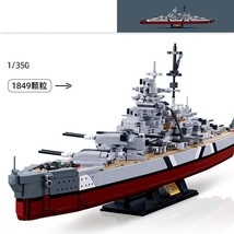WW2 Military Warships  Building Blocks Set KMS Bismarck Battleship Bricks Toys - £50.66 GBP+