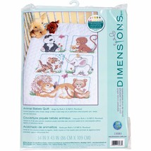 Dimensions Stamped Cross Stitch Baby Animals DIY Baby Quilt Kit, 34'' x 43'' - £53.38 GBP