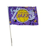 2011 Original NBA Licensed Los Angeles Lakers Flag 17”x 12” w 23” Wood Pole - £17.80 GBP