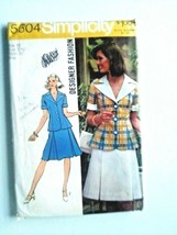 Simplicity 5504 Top Skirt Misses Petite Size 10 Bust 32 1/2&quot; Pattern 1973 - £6.88 GBP