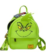 Loungefly The Grinch &amp; Sam Mini Backpack Bag Handbag Dr. Seuss Vegan Lea... - $2,056.07 MXN