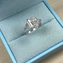 3 Stone IGI 2.58Ct Radiant Lab Grown Diamond Ring 14k White Gold 3.50 TCW - £2,406.97 GBP