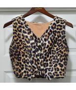 VTG 1960&#39;s Fuzzy Animal Print Faux Fur Rockabilly Crop Vest Union Made 3... - $120.07