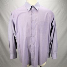 Pierre Cardin Button Up Dress Shirt Mens 2XL Casual Apparel Purple Long Sleeve - £15.79 GBP