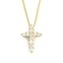 Authenticity Guarantee 
Diamond Cross Pendant Necklace 14K Yellow Gold, .65 CTW - £1,195.03 GBP