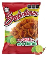 Sabritas Sabritones Chile y Limon Chicharrones Mexican Chips 60g Pack of 5 - $403.19 MXN