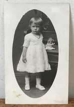 Vtg Atnique 1900s RPPC Antique Girl Baby Doll White Dress Photograph Pos... - $59.39