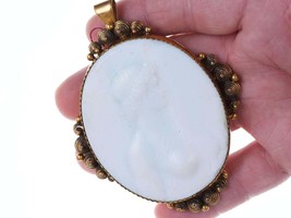 Large Antique French Opaline glass cameo - £356.04 GBP