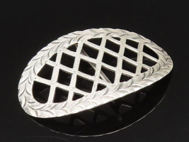 TIFFANY 925 Silver - Vintage Etched Open Diamond Shape Pattern Belt Loop- TR3360 - £51.54 GBP