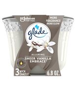 Glade Sheer Vanilla Embrace 3-Wick Candle 6.8 Oz White Floral Scent - $273.56 MXN