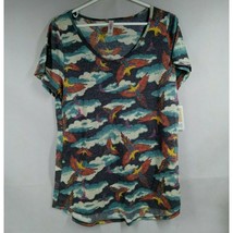 NWT Lularoe Classic T Multi-Color With Clouds &amp; Falcons Design Size Large - £12.16 GBP