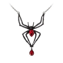 Alchemy Gothic P432B  Red Crystal  Venom Pendant Necklace - £54.49 GBP