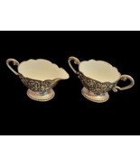 Vintage Japanese Himark Silver Plated Sugar and Creamer Set Porcelain In... - £15.61 GBP