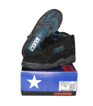 NOS Vintage 90s Converse Speed Pull Mid Leather Basketball Shoes Black Y... - $34.60