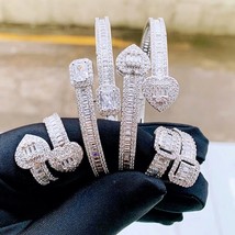 Iced Out Bling 5A Cz Stone Paved Clip Bracelet Punk Styles Hip Hop Bangle Rings  - £34.56 GBP