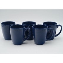 Corning Corelle Coordinates Stoneware Cobalt Blue Mugs Set of 5 - £27.40 GBP