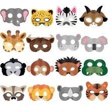 Animal Masks Party Favors Animal Masks For Kids Jungle Safari Theme Birthday Dre - £23.59 GBP