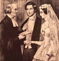 The Marriage Victorian Era Couple Wedding 1942 Art Antique Print DWV5C - £21.98 GBP