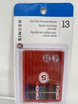 Singer Sew Quik 13 piece Pre Threaded Hand Needle Kit Fly Friendly Multi Color - $5.53