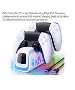 PS5 Dual Controller Charging Dock RGB LED Charger Station for PS5/Slim/Pro - $29.58
