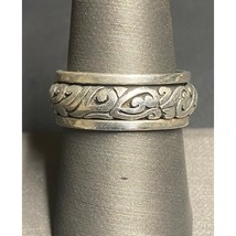 UNISEX 925 STERLING SILVER SPINNER BAND RING SIZE 8 SKY - $43.76