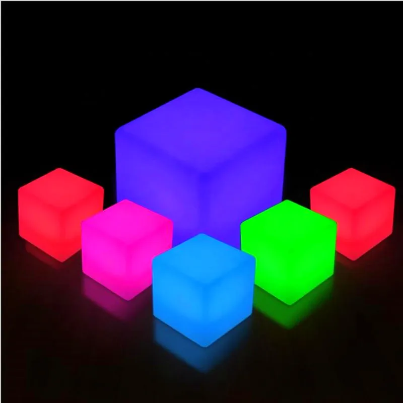 LED Cube Light Garden scape Lighting Home room Study  Square Stool Party Swimmin - £169.23 GBP