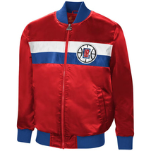 NBA Los Angeles Clippers Red Satin Baseball Bomber Letterman Varsity Jacket - £83.72 GBP