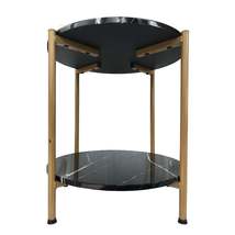 Round End Table Small Table Faux Marble - £68.70 GBP