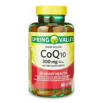Spring Valley Rapid-Release CoQ10 60 Softgels, 300 mg Exp 2024 - £16.69 GBP