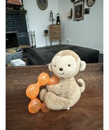 Carter&#39;s child of mine  monkey orange teether baby plush toy - $9.82 CAD