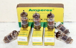 6- Vintage Amperex 7788 Audio Vacuum Tubes ~ 3 Gold Pin ~ NOS Sleeve ~ T... - £97.72 GBP